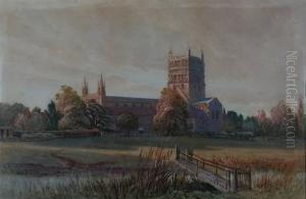 Tewkesbury Abbey In The Spring - view 1