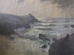 High Seas In A Cornish Cove by William Samuel Parkyns