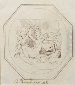Nude Study Of A Woman With Putti by Girolamo Francesco Maria Mazzola (Parmigianino)