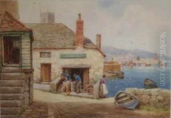 Newlyn Harbour Signed 10 X 14in - view 1
