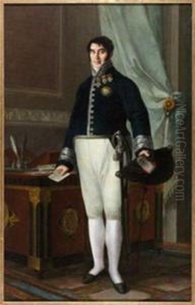 Portrait En Pied De Don Antonio Saiz Safra, Intendant Des Armees Espagnoles - view 1
