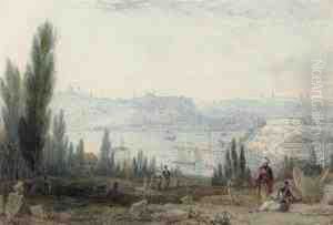 Figures Resting In The Turkish Cemetary, Ayoub