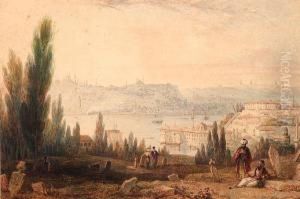 Constantinople, Figures Resting To Theforeground by Edmund Thomas Parris