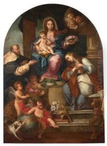 Madonna In Trono Con Santi by Etienne Parrocel