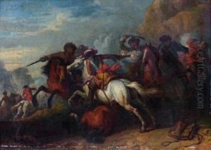 Combat De Cavalier by Jean Joseph Parrocel