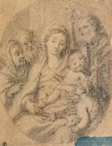 Sainte Famille Avec Sainte Elizabeth 
Et Saint Jean Baptiste by Pierre Parrocel