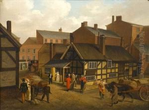 A Street Scene, Probably Manchester by Joseph Parry