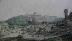 View Of A Hill Town And Its Outskirts, Possibly Launceston View Of A Hill Town And Its Outskirts, Possibly Launceston