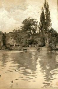 Figures In A Tranquil River Scene
