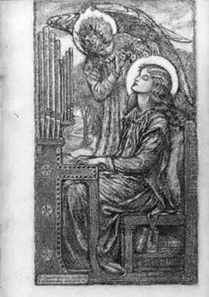 St.cecilia Playing The Organ - view 1