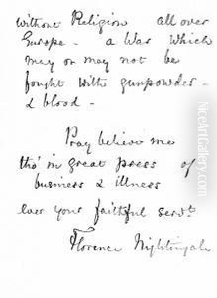 Autograph Letter Signed ("florence Nightingale"), To The Historian James Anthony Froude, Editor Of - view 1