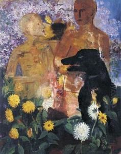 Paar Mit Hund by Alfred Partikel