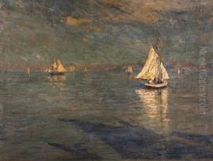 Sailboats In Calm Waters by Richard Langtry Partington