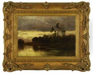 Sunset On The Lake by Ernest Parton