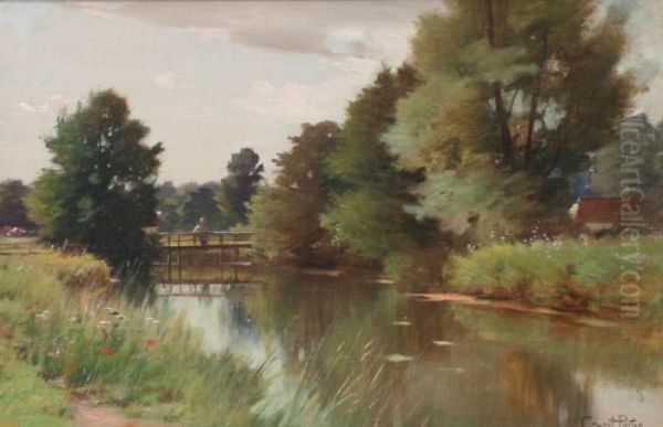 Stream Scene With Lily Pads - view 1