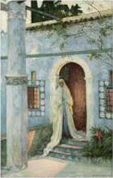 Jeune Femme Sur Une Terrasse - view 1