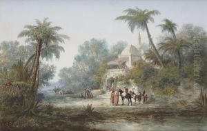 Cavaliers Arabes Dans Une Oasis by Paul Pascal