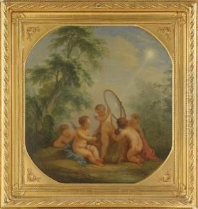 Allegori Over De Fyra Elementen - Elden - Dorroverstycke by Johan I Pasch