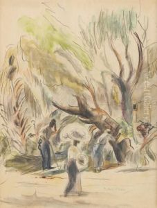 Le Grand Arbre A La Havane by Jules Pascin