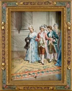 Interno Settecentesco Con Aristocratici by Antonio Pascutti