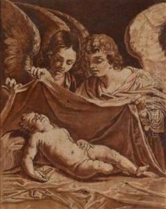 Schlafendes Christuskindmit Zwei Engeln