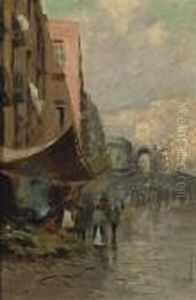 An Italian Street Market by Lazzaro Pasini