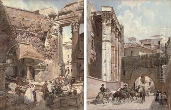 The Fish Market, Rome; And The Temple Of Mars Ultor - view 1