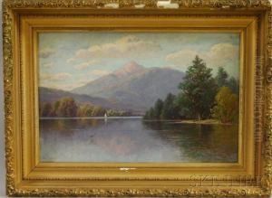 Mountain View Across A Lake, Possibly Mount Chocorua by William Frederick Paskell