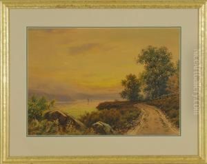 A Country Path At Sunset by William Frederick Paskell