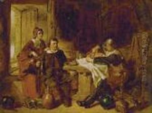 Figures In A Tavern by Daniel I Pasmore