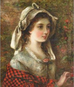 Young Girl In A Rose Garden