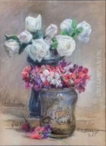 Due Vasi Con Fiori Su Un Piano by Pablo Emilio Passaro