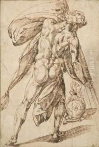 Etude De Porte Etendard by Bartolomeo Passarotti
