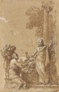 Jesus Gives Peter The Keys by Giuseppe Passeri