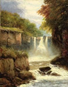 Waterfall Landscape by Charles Henry Passey