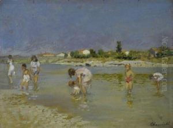 Il Bagno In Arno (fronte); Paesaggio (retro) - view 1