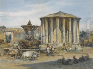 The Temple Of Vesta, Rome by Ludwig Passini