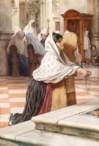 Venezianische Frauenin Der Kirche Venezianische Frauenin Der Kirche