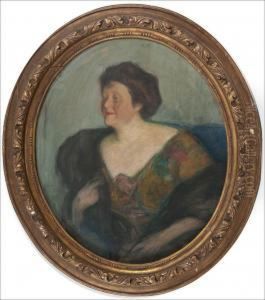 Portrait Of Mrs. O. Frankel. by Leonid Ossipovich Pasternak