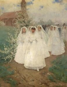 Group Ofchildren After First Communion by Laszlo Pataky
