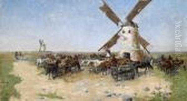 Mill In Anopen Landscape On The Puszta - view 1