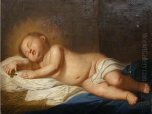 Gesu Bambino Su Pagliericcio E Panneggio by Giuseppe Patania