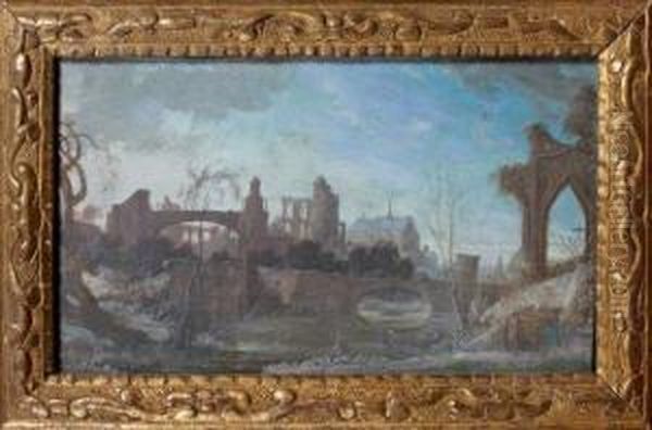 Bord De L'eau Avec Ruines D'eglises - view 1