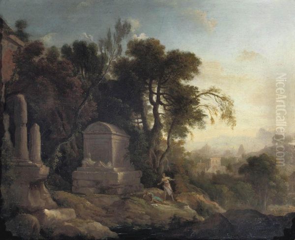 Pyrame And Thisbe In A Wooded Landscape With Classsical Ruins - view 1