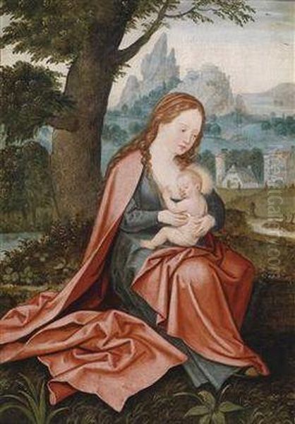 The Virgin With The Christ Child In A Wide Landscape - view 1