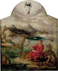 Saint Jean A Patmos by Joachim Patenir