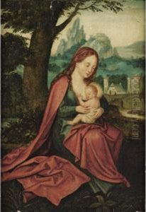 Vierge A L'enfant Dans Un Paysage by Joachim Patenir