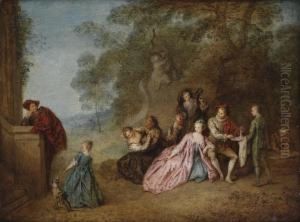 L'amour Et Le Badinage by Jean-Baptiste Joseph Pater