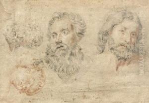 Trois Etudes De Tetes D'apres Un Maitre. by Jean-Baptiste Joseph Pater