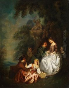 Galante Szene Im Park by Jean-Baptiste Joseph Pater